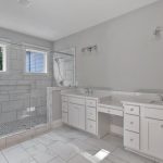Marble tile in expansive & bright bathroom | Richmond, VA